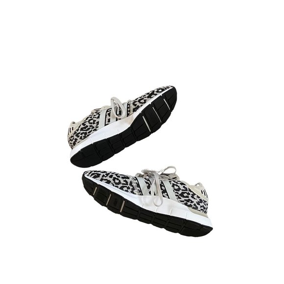 adidas Women's Leopard Print Black and White Sneakers - Picture 10 of 16